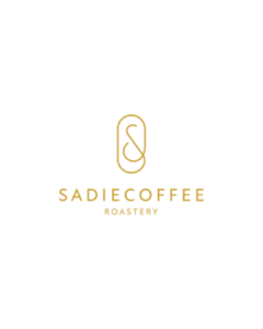 Gold Sadie Coffee Roastery logo on a black background.