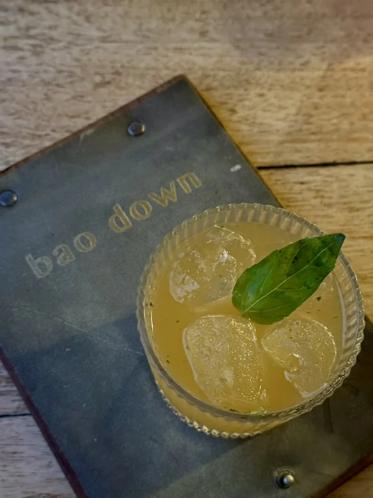 Cocktail beside the Bao Down menu